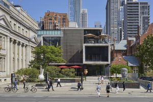 Photograph of the front exterior of the Gardiner Museum in Toronto.